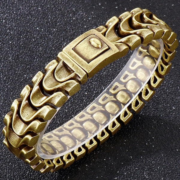 Vintage Stainless Steel Bracelet For Men 16MM Wide Keel Chain Men Bracelets