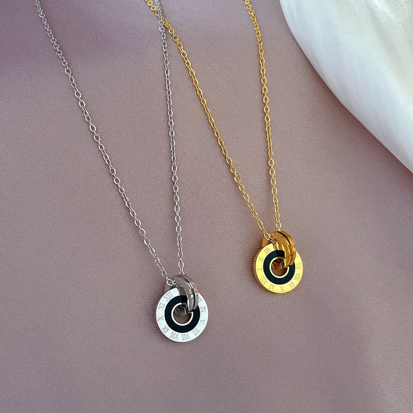 New Circle Roman Numerals Pendant Necklace