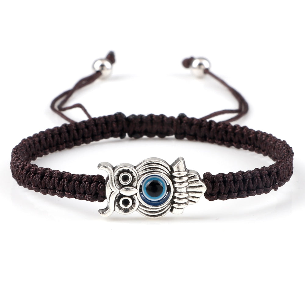 Owl Animal Pendant Braided Bracelets