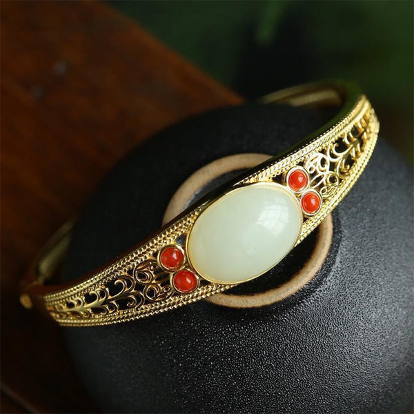 Natural Hetian jade bracelet for women