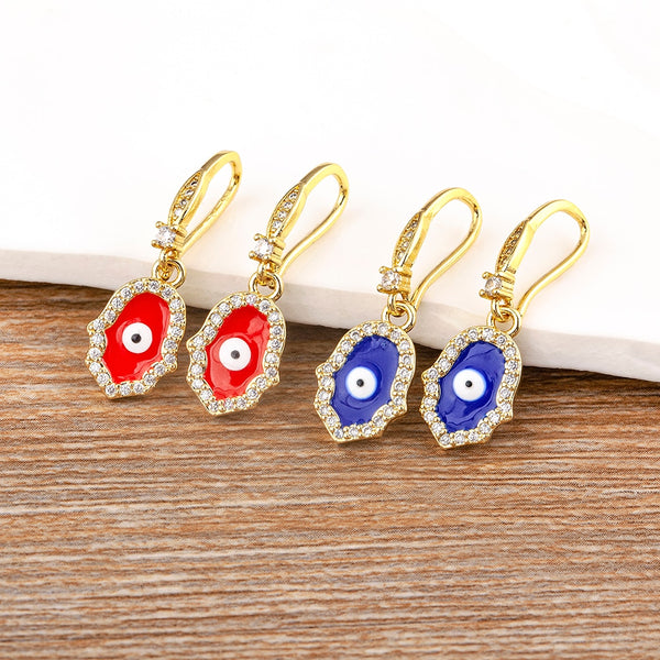 New Fashion Zircon Palm Drop Earrings for Women