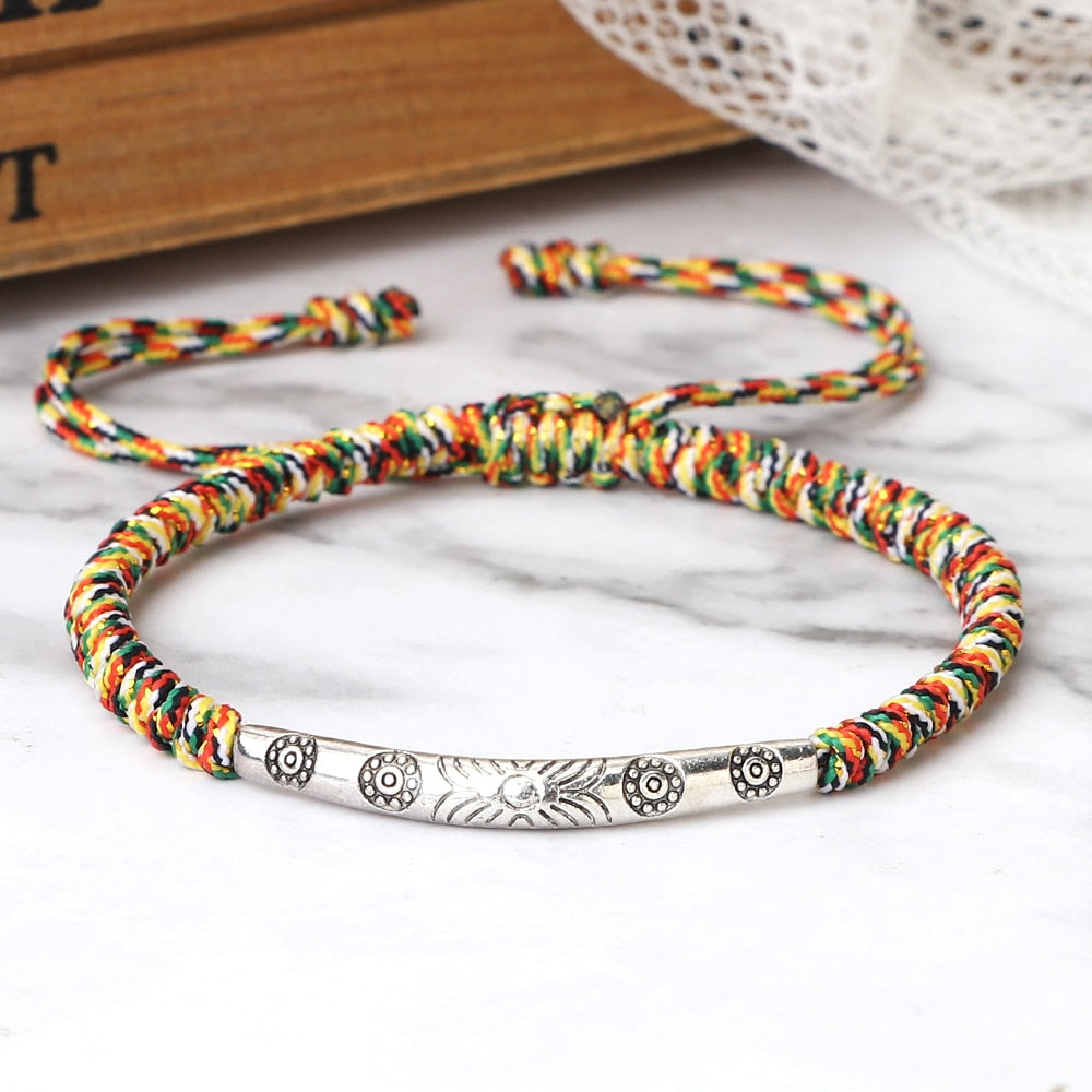 New Long Tube Bracelets For Men Women Classic Black Red String Handmade Braided Rope Bracelets