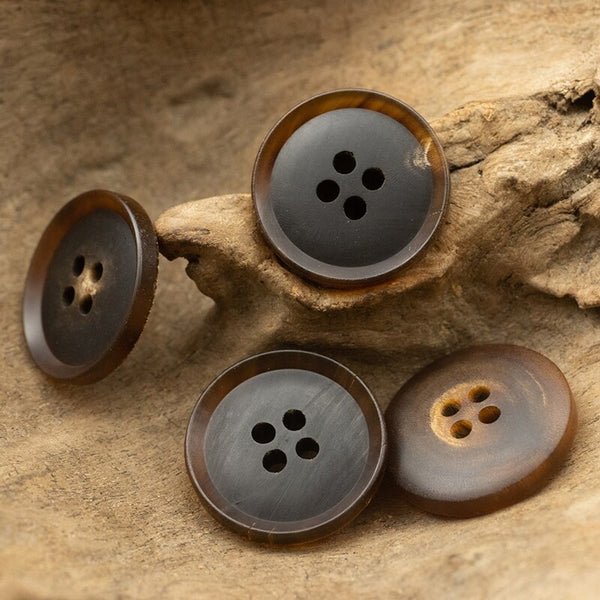 Casual Brown Horn Buttons for Jacket Blazer Suit Sweater Sharp Edge Natural Buttons