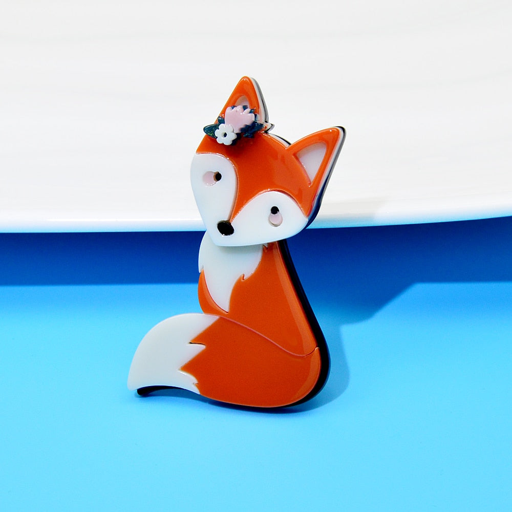 Acrylic Fox Brooches For Women