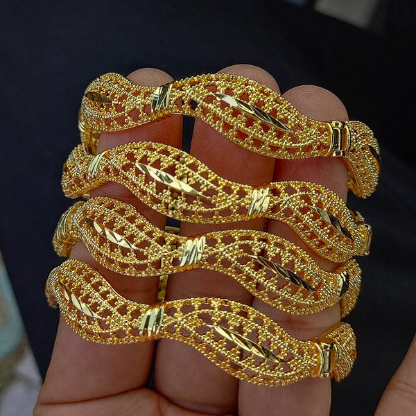 24k 4pcs/Lot Gold Plated Bracelets Bangles Holiday Gifts