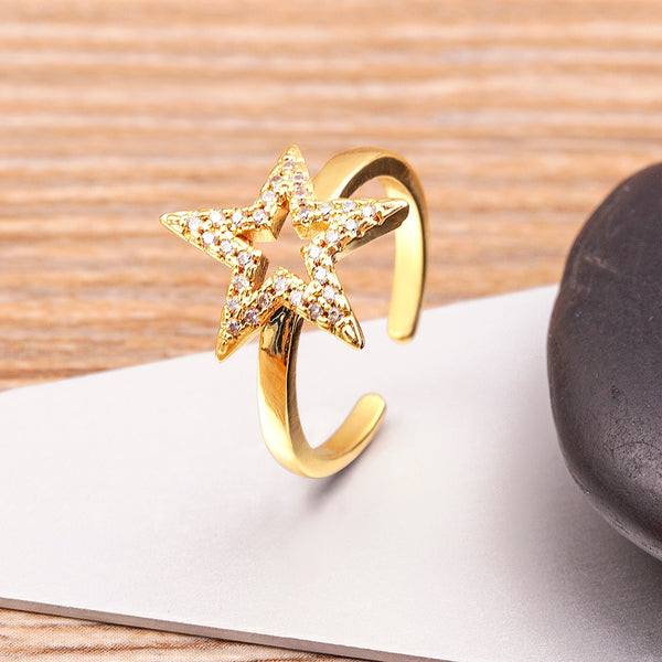 New Hip Hop Rock Five Star Rings Men Women