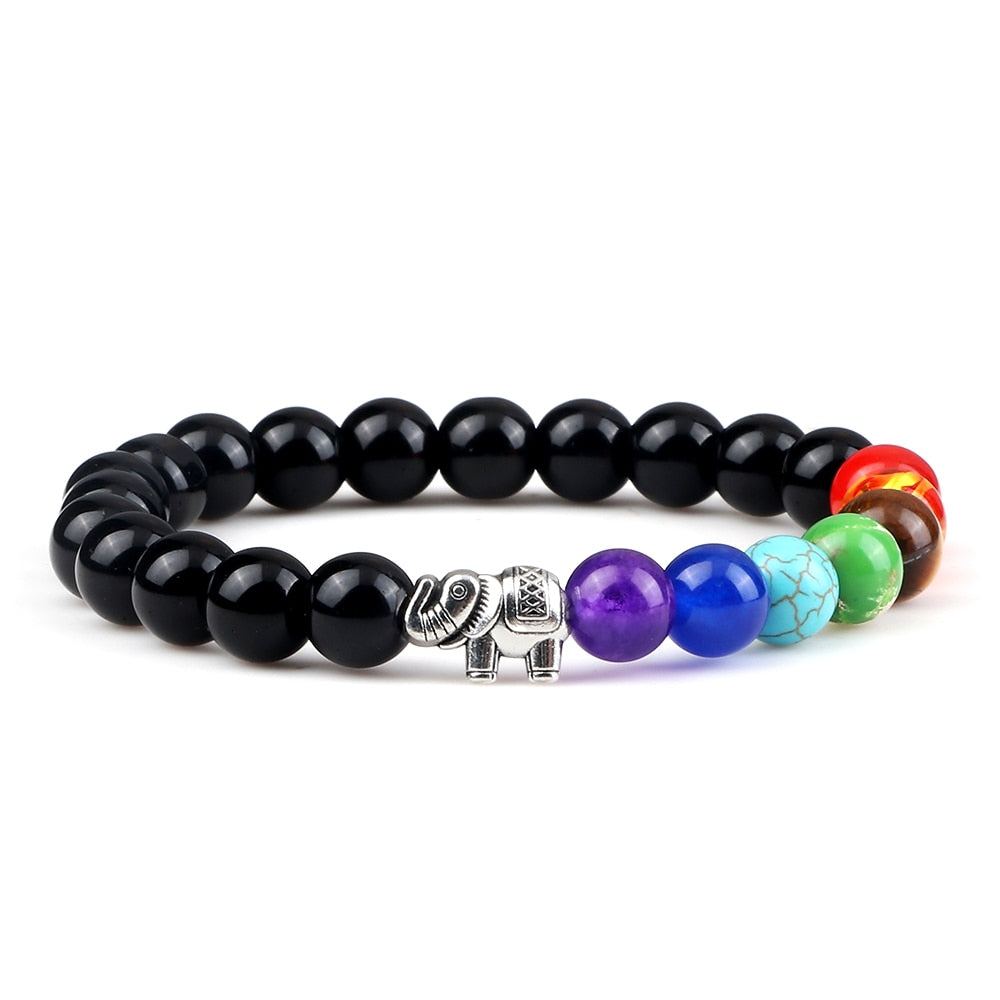 Classic 7 Chakra Reiki Healing Bracelets Buddha Head Charm Bracelet For Women Men