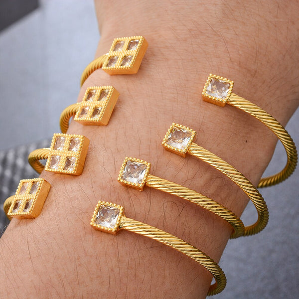 4pcs/lot Bangle Zircon bangles bracelet Gold Heart
24k Dubai Women Wedding Party Gifts