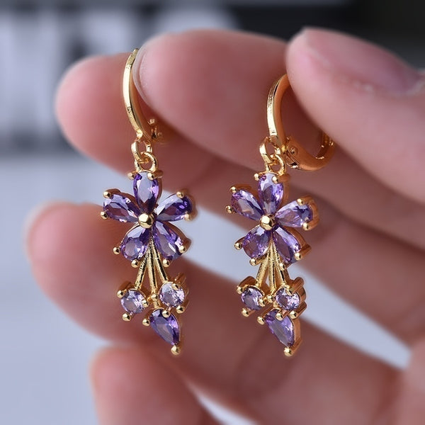 Luxury 925 Silver Post Gold Plated Earrings Set