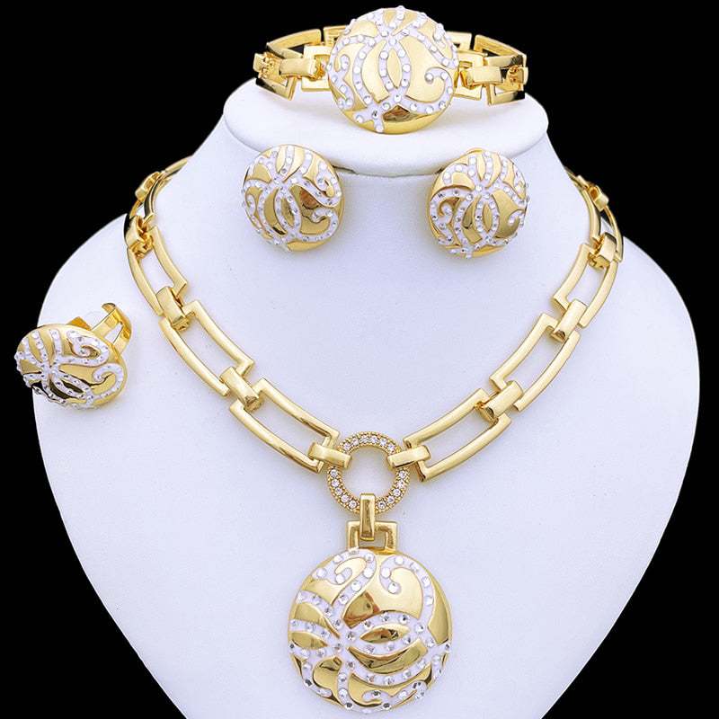 Fashion Jewelry Jewelry Sets Necklace Earrings Set Round Pendant