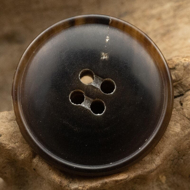 Domed Black and Brown Real Horn Buttons