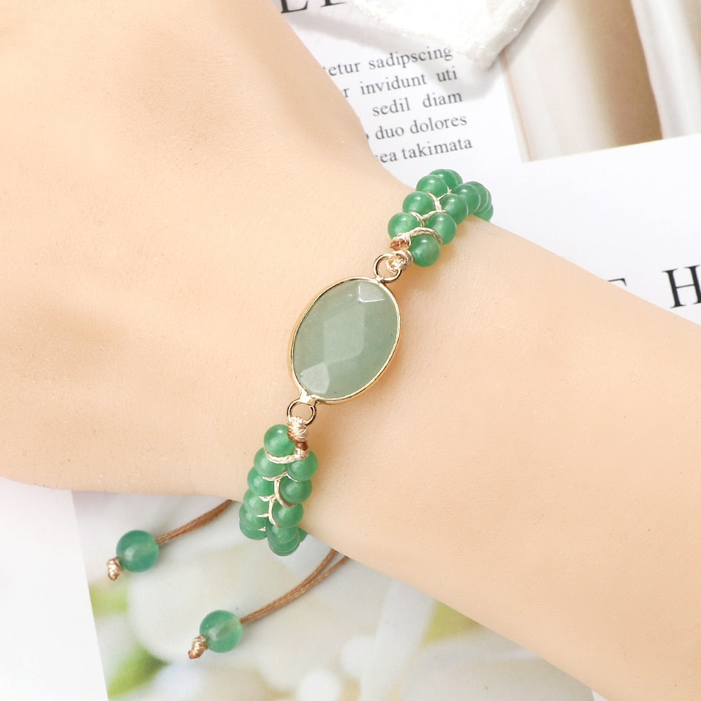 Bohemian Natural Gem Stone Bracelets For Women