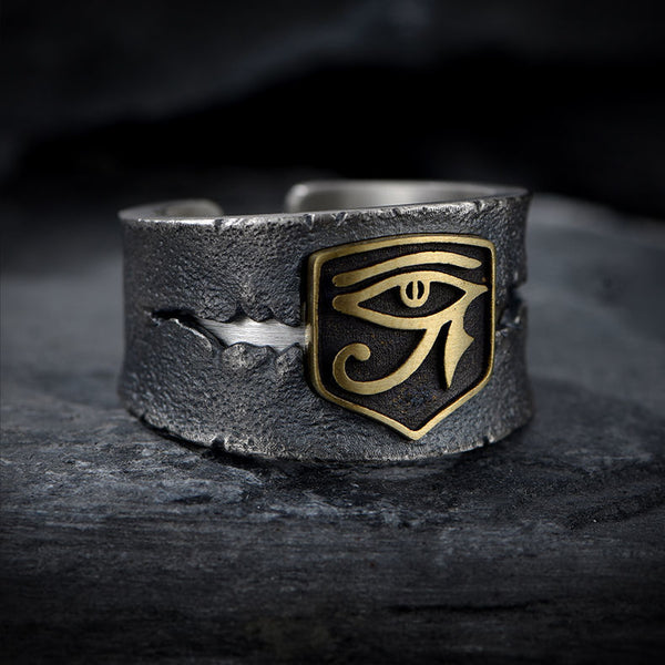 Original new trendy brand hip-hop Horus eye of God opening adjustable ring