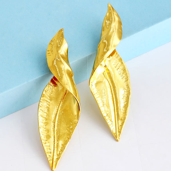 New Leaves Metal Earrings For Women High Quality Fashion Punk Alloy Metal Drop Earrings