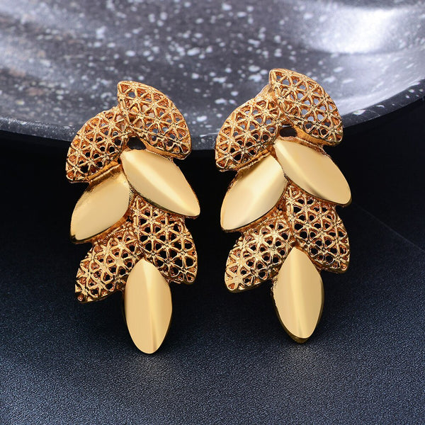 Ethiopia Dubai 24k Gold Color Earrings For Women African Party Israel Wedding Gifts