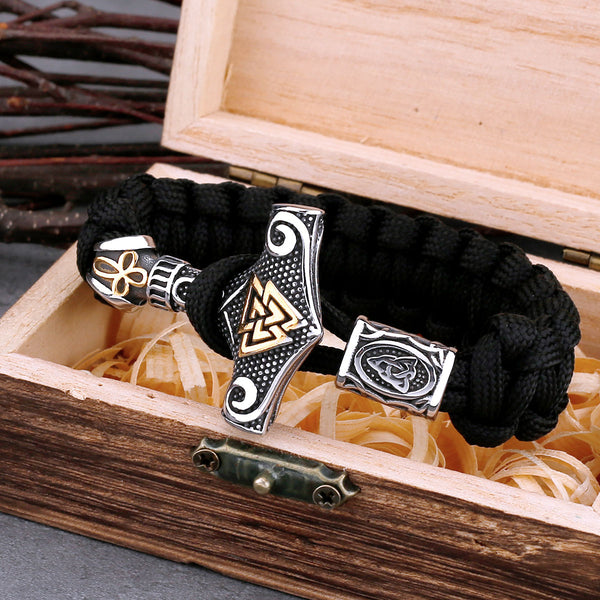 Vintage Viking Thor's Hammer Stainless Steel Bracelet