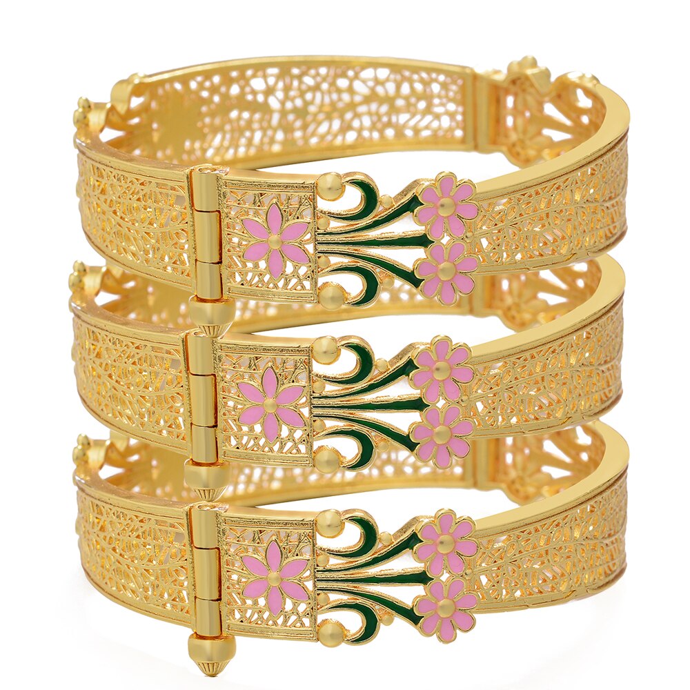 Dubai Gold Color Bangles For Women Girls Dubai Wedding Africa Bridal Bangles