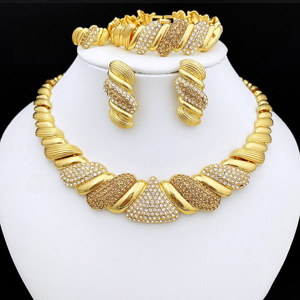 Dubai Jewelry Sets Necklaces For Women Large earings Wedding Banquet Party Jewelry