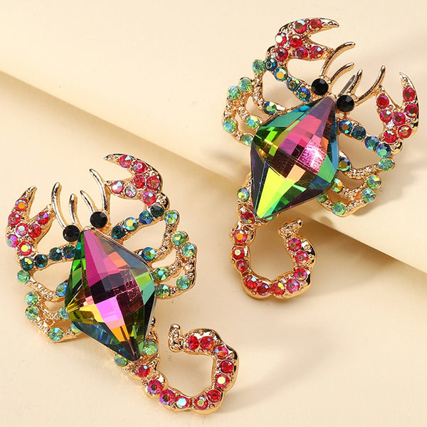 Multicolor Animal Scorpion Geometric Glass Stud Earrings