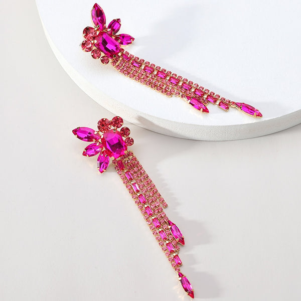 Elegant Cute Fashion Geometric Tassel Chain Long Dangle Earrings For Women