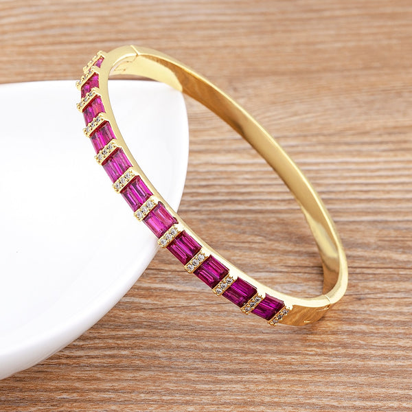 New Luxury Geometric Zircon Bracelet Bangles Women