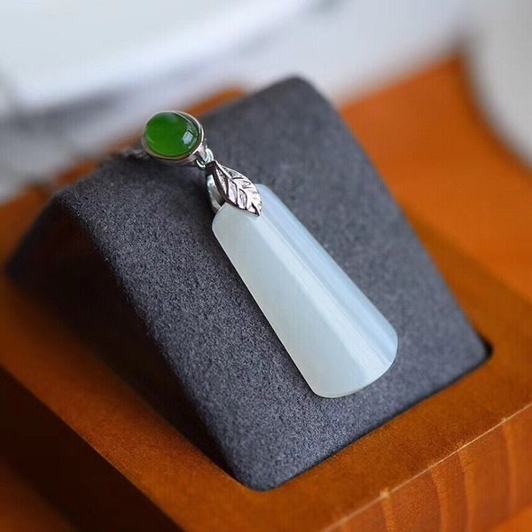 New original natural Hetian white jade geometric Pendant Necklace