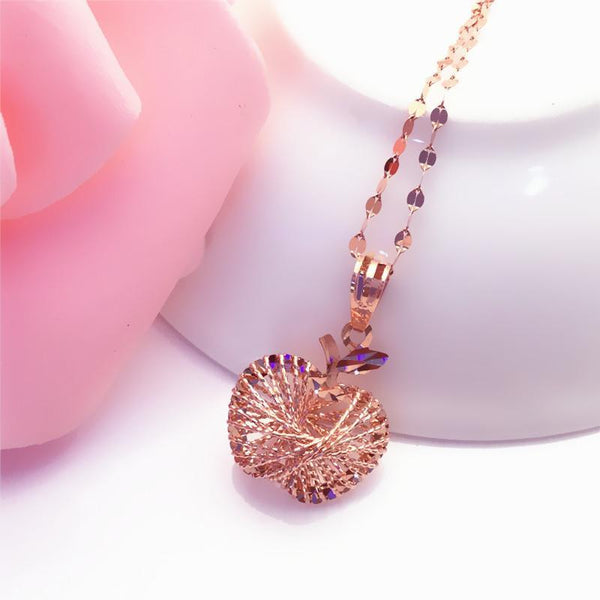 585 purple gold line sense apple-shaped chains pendant