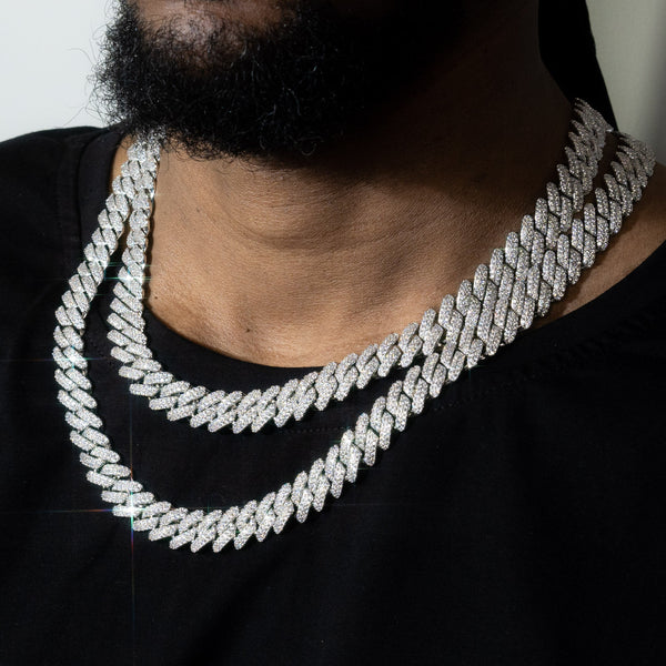 2 Rows Miami Prong Cuban Chain Necklace