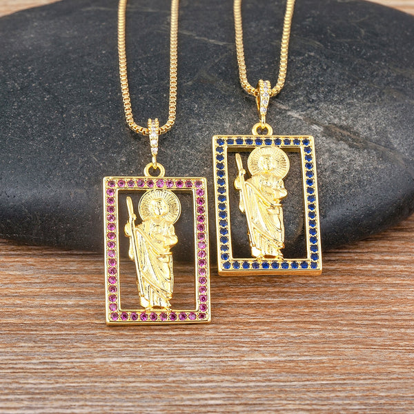 Fashion Light Luxury Virgin Mary Pendant Necklace 4 Colors For Women