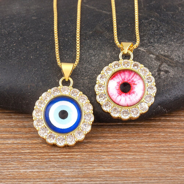 Ins Popular 7 Styles Turkish Evil Eye Necklace Choker Turkey Lucky Glass Pendant