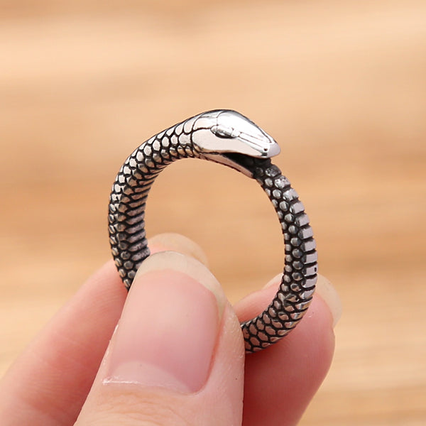 Vintage Simple Norse Viking Ouroboros Rings For Men Women