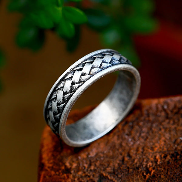 Vintage Nordic Viking Braided Ring For Men And Women Punk Stainless Steel Couple Wedding Rings