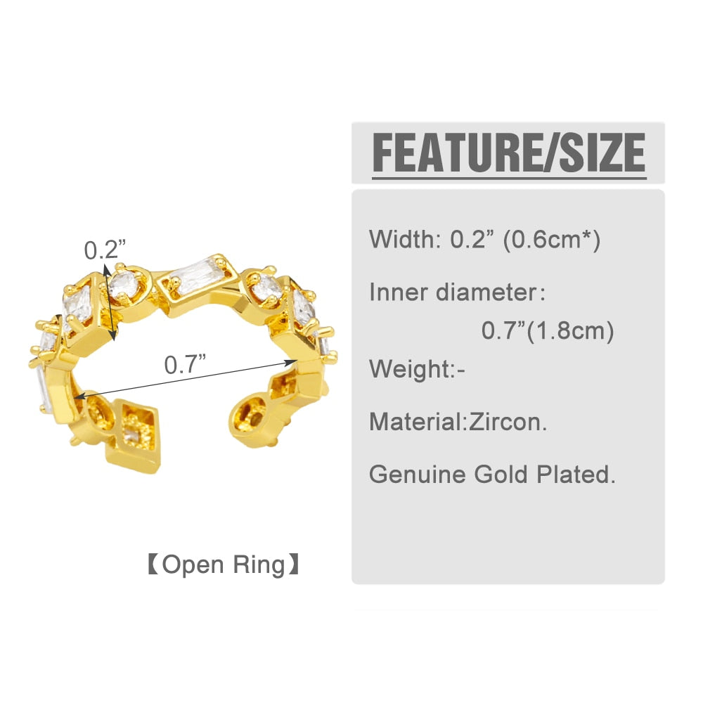 CZ Rhinestone Heart Rings for Women