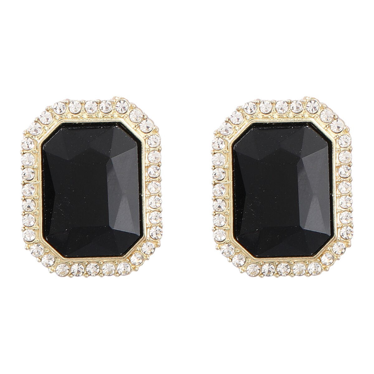 Fashion Metal Rhinestone Round Geometric Earrings Women