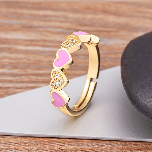 New Sweet Cute Drip Oil Creative Cartoon Rings Women