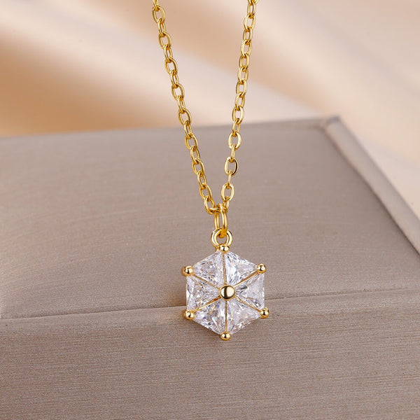 Exquisite Gold Color Stainless Steel Necklace for Women