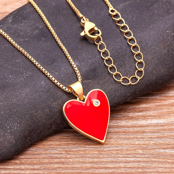 Light Luxury Geometric Elegance Heart Shape Pendants Clavicle Chains Necklace For Women