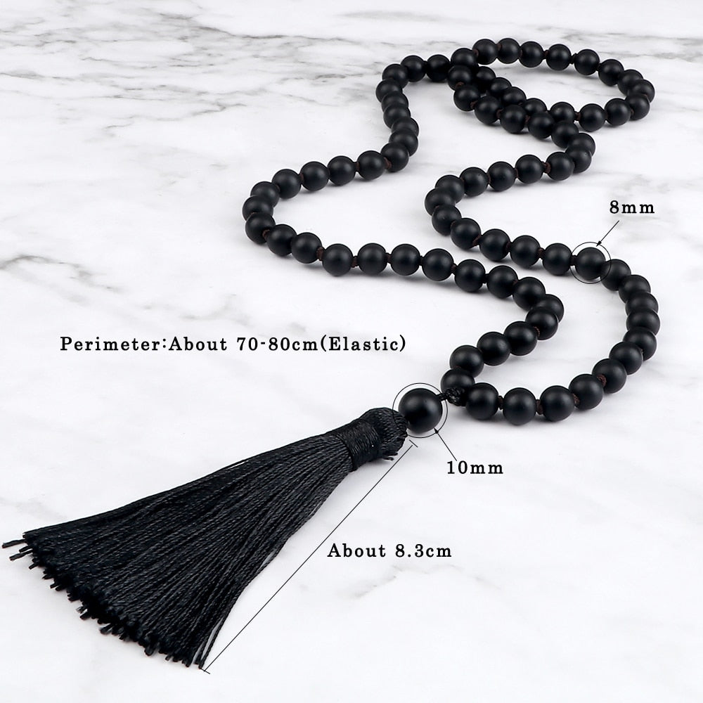 New 8mm Shiny Black Onyx Stone Beads Necklace Men Beads