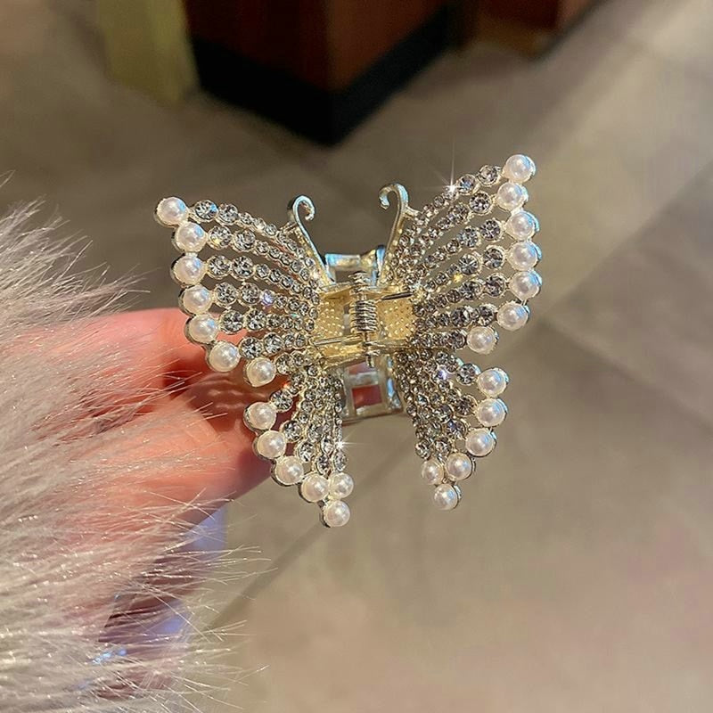 1PC Pearl Tassel Butterfly Hair Claw