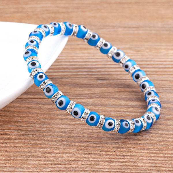 Hot Sale Lucky Evil Eye Handmade Elastic Rope Bracelets