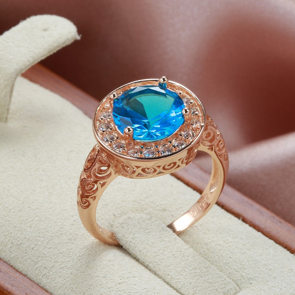 Luxury Blue Zircon Rings for Women