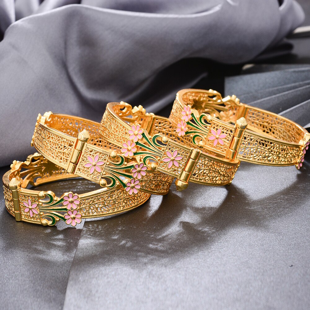 Dubai Gold Color Bangles For Women Girls Dubai Wedding Africa Bridal Bangles