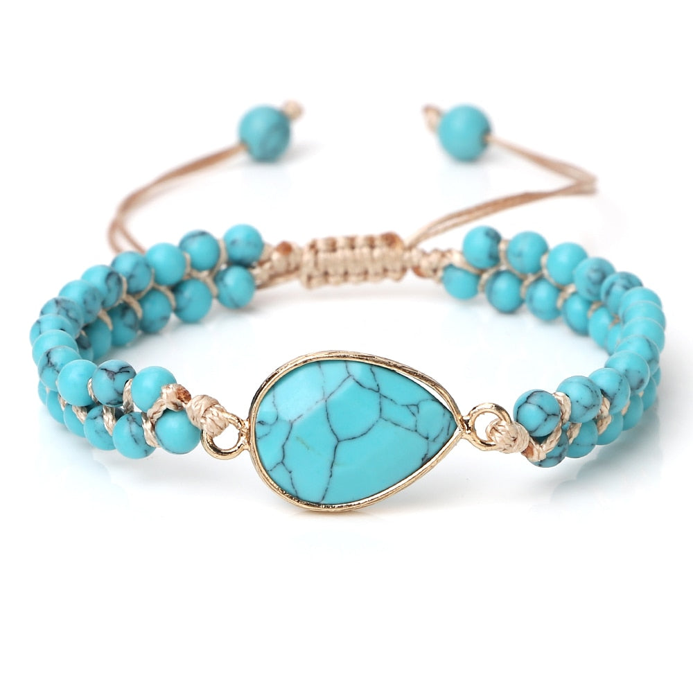 Natural Blue Howlite Stone Beads Bracelets For Women Men