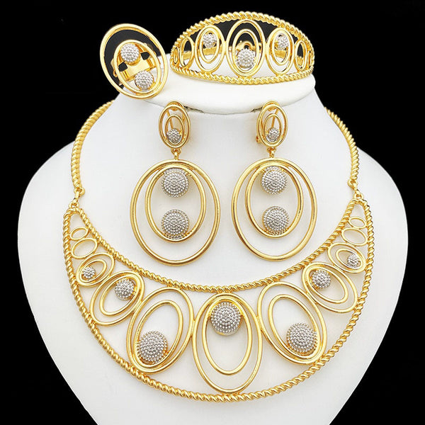 Jewelry Sets Gold Plated Necklace And Earrings For Women