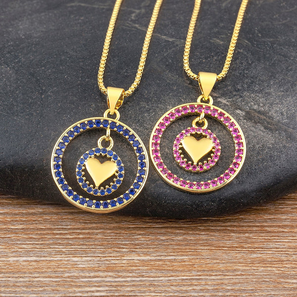 Fashion Luxury Romantic Heart Shape Hollow Chain Necklace