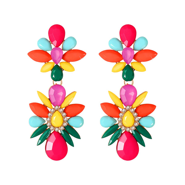 New Ethnic Luxury Colorful Beads Drop Earrings For Women