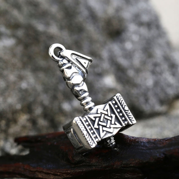 Vintage Viking Thor's Hammer Pendant Necklace Men