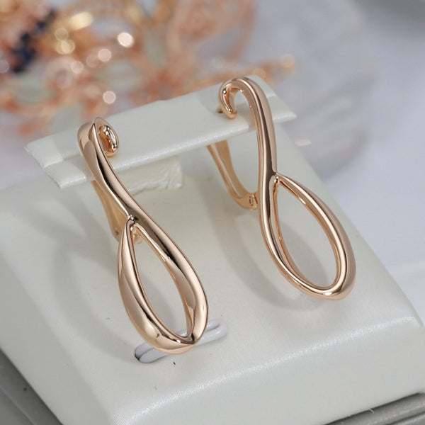 Fashion Geometric Smooth Metal Curve Drop Earrings for Women