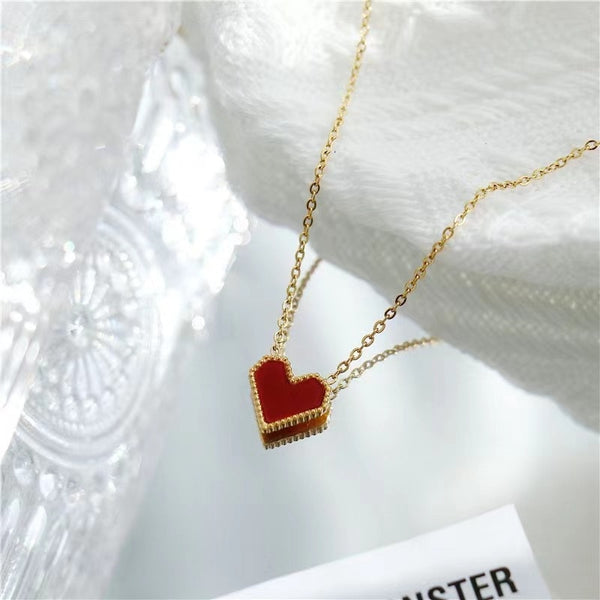 Gold Color Heart Pendant Necklace For Women