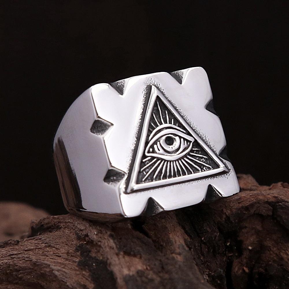 High Quality Stainless Steel Masonic Eye of Horus Rings